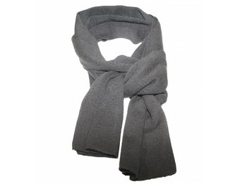 Sjaal gebreid effen Zwart 180 x 30 cm