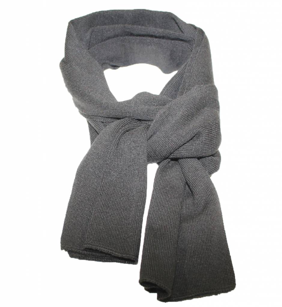 Sjaal gebreid effen Zwart 180 x 30 cm