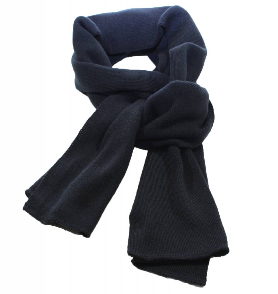 Sjaal gebreid effen Blauw 180 x 30 cm