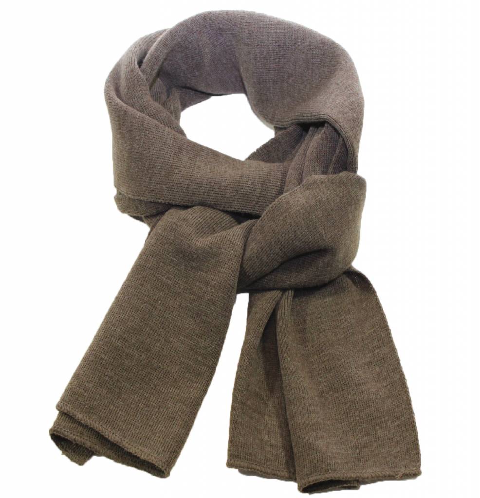 Sjaal gebreid effen Taupe 180 x 30 cm