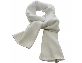 Sjaal gebreid effen Wit  180 x 30 cm