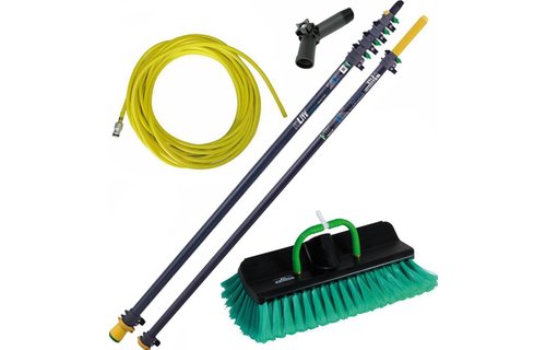 Telescoopsteel 9 m.  glasvezel met schoonmaakset