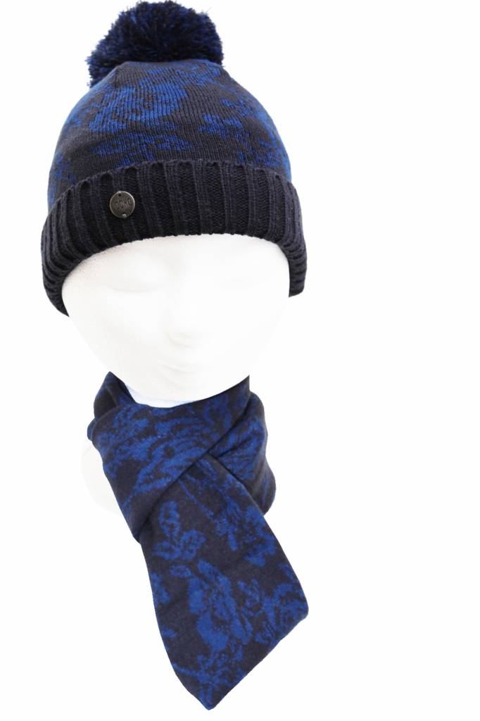 Meisjes muts   Navy "Flower design" Meisjes muts   Navy "Flower design"
