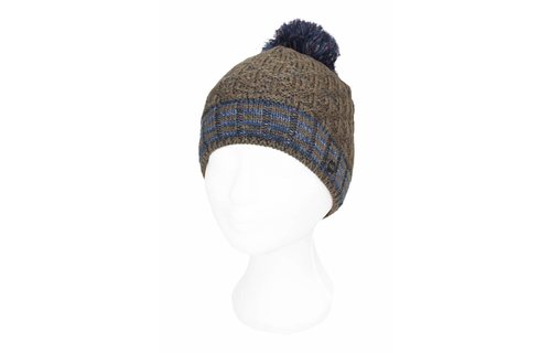 Kindermuts  met Pompon -  Kaki