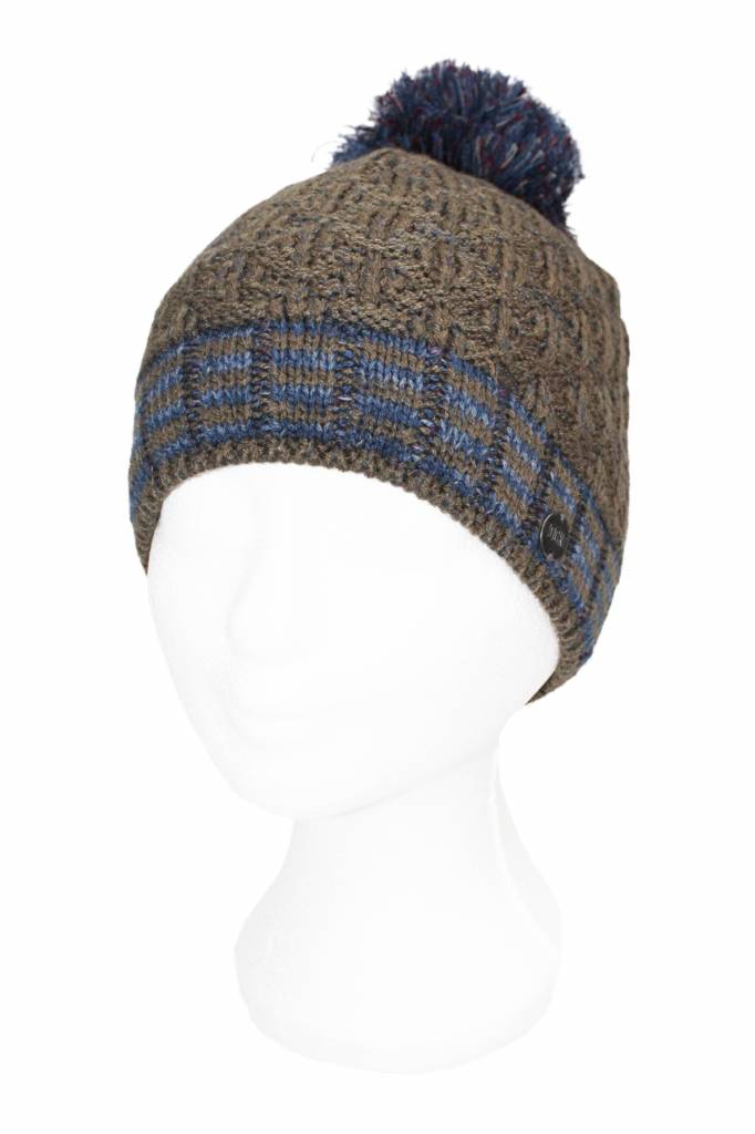 Kindermuts  met Pompon -  Kaki