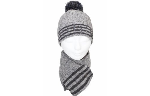 Kindermuts  met Pompon -  Grijs Kindermuts  met Pompon -  Grijs