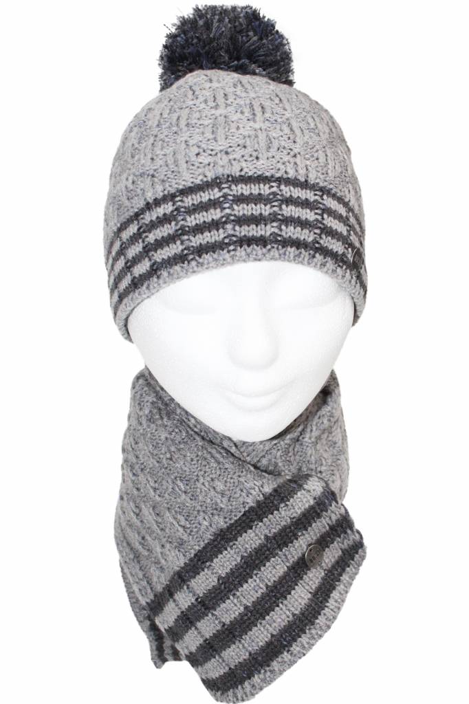 Kindermuts  met Pompon -  Grijs Kindermuts  met Pompon -  Grijs