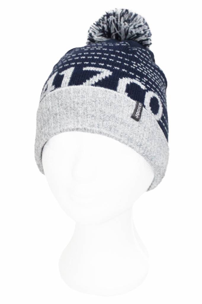 Pompon kindermuts  blauw "Numbers" Pompon kindermuts  blauw "Numbers"