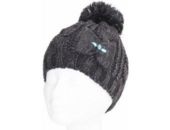 Meisjes Muts met strik Lurex - Grey