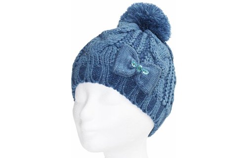 Meisjes Muts met strik Lurex - Blue