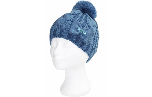Meisjes Muts met strik Lurex - Blue