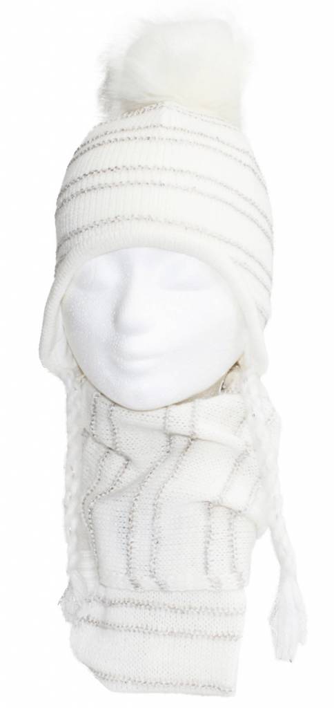 Lapland Baby- Meisjesmuts pompon  "Ecru"