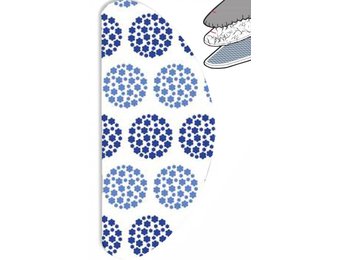 Strijkplankovertrek Banaan "Flowers in Circle Plain" met moltonlaag