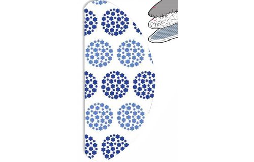 Strijkplankovertrek Banaan "Flowers in Circle Plain" met moltonlaag