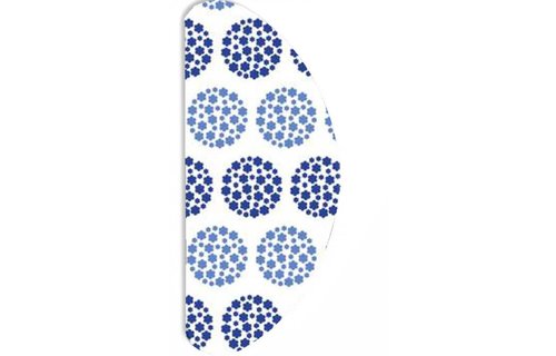 Strijkplankovertrek Banaan "Flowers in Circle Plain" met moltonlaag