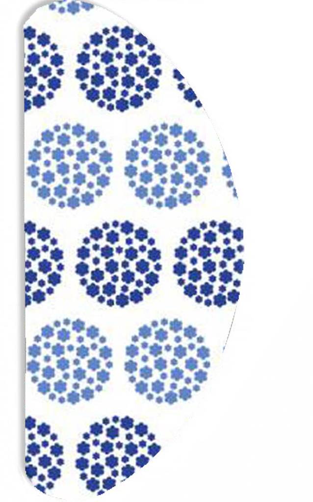 Strijkplankovertrek Banaan "Flowers in Circle Plain" met moltonlaag Strijkplankovertrek Banaan "Flowers in Circle Plain" met moltonlaag