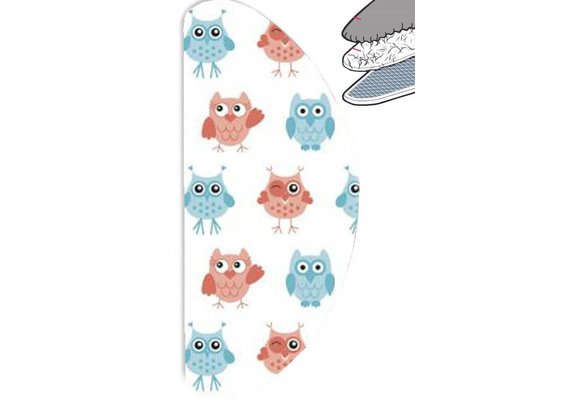 Strijkplankovertrek Banaan "Sweet Owls" met moltonlaag