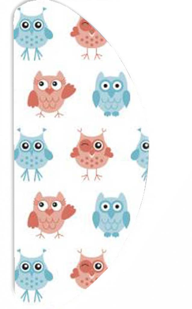 Strijkplankovertrek Banaan "Sweet Owls" met moltonlaag Strijkplankovertrek Banaan "Sweet Owls" met moltonlaag