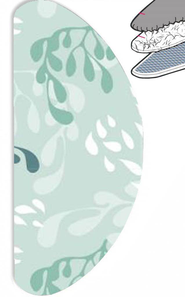 Strijkplankovertrek Banaan "Green Sea Plants" met moltonlaag Strijkplankovertrek Banaan "Green Sea Plants" met moltonlaag