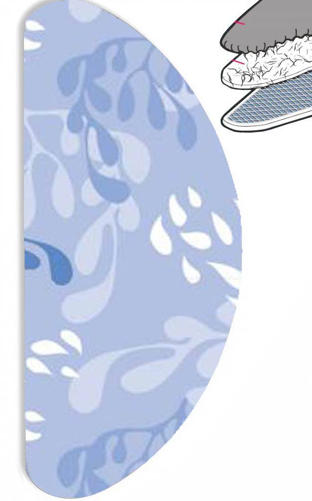 Strijkplankovertrek Banaan "Blue Sea Plants" met moltonlaag