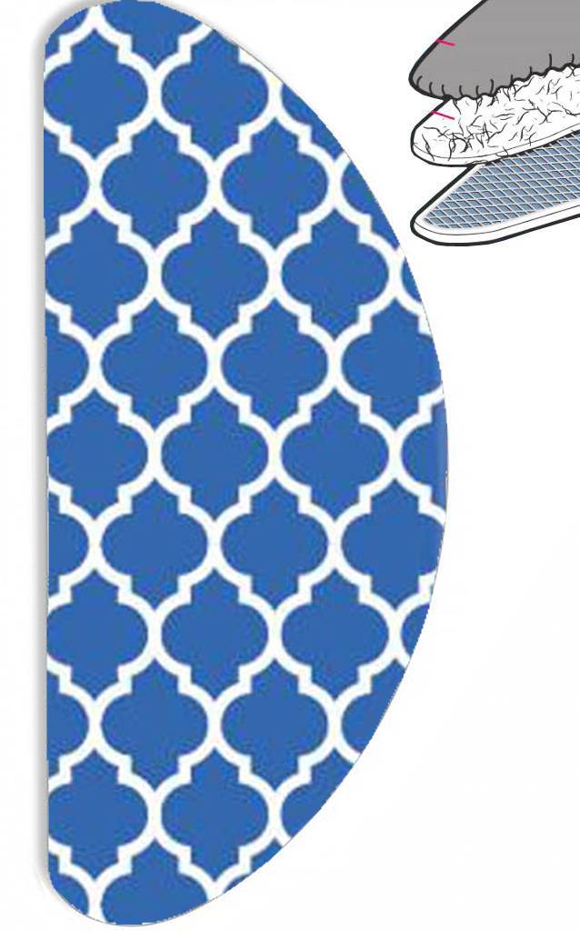 Strijkplankovertrek Banaan "Blue  Symmetry" met moltonlaag