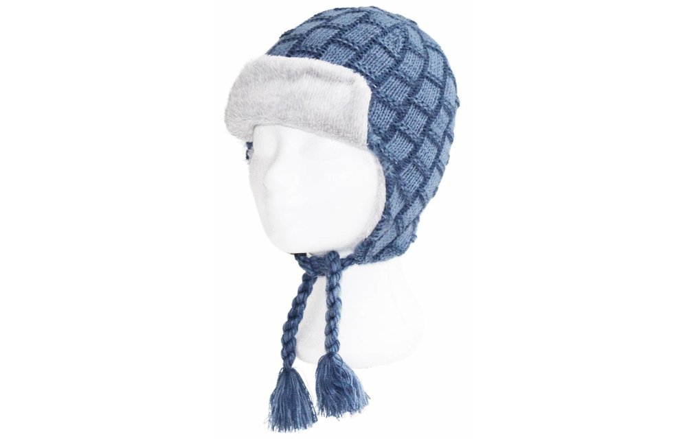 Kids pilotenmuts zachte fur - Blauw/grijs Kids pilotenmuts zachte fur - Blauw/grijs