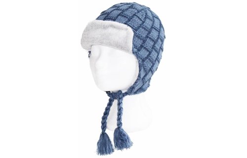 Kids pilotenmuts zachte fur - Blauw/grijs