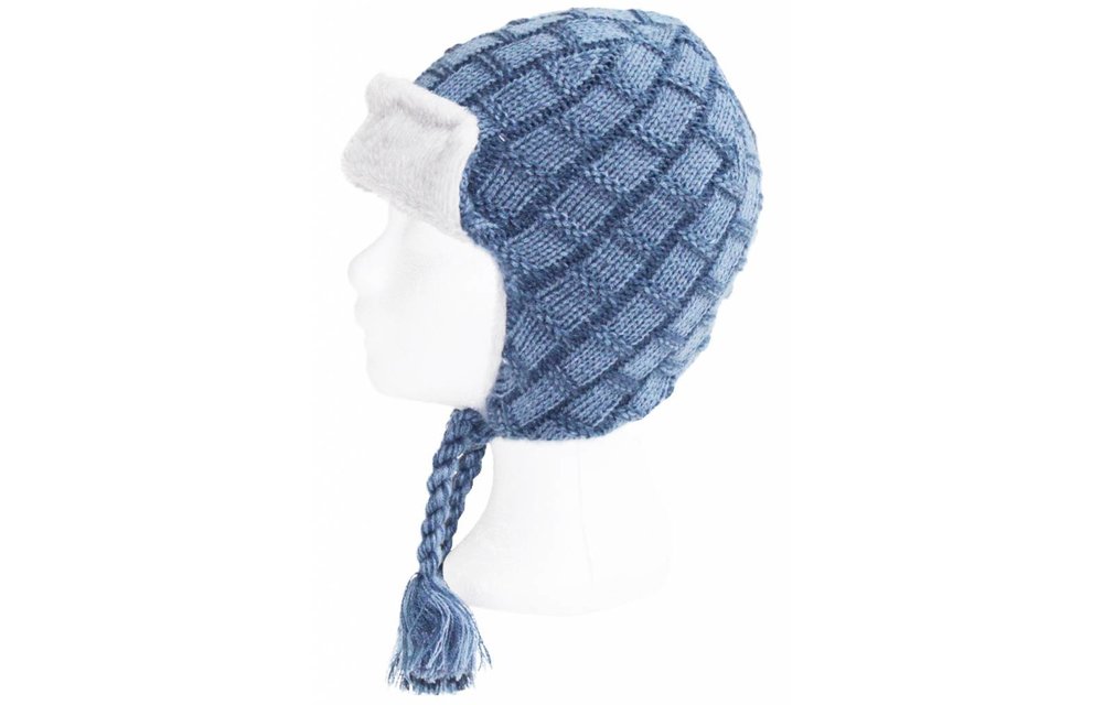Kids pilotenmuts zachte fur - Blauw/grijs Kids pilotenmuts zachte fur - Blauw/grijs