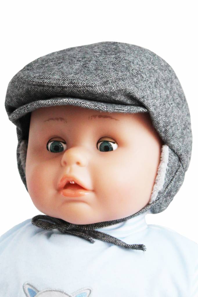 Baby- kinder pet met oorflappen  Black