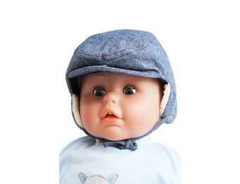 Baby- kinder pet met oorflappen  Blue
