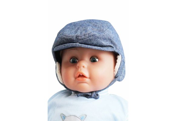 Baby- kinder pet met oorflappen  Blue