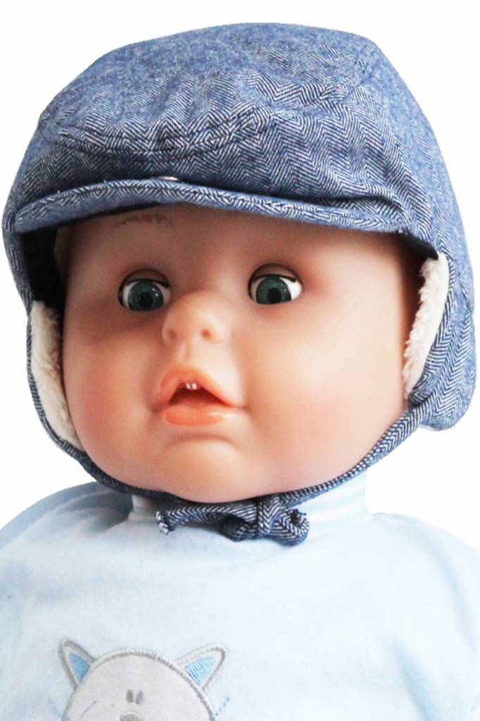 Baby- kinder pet met oorflappen  Blue