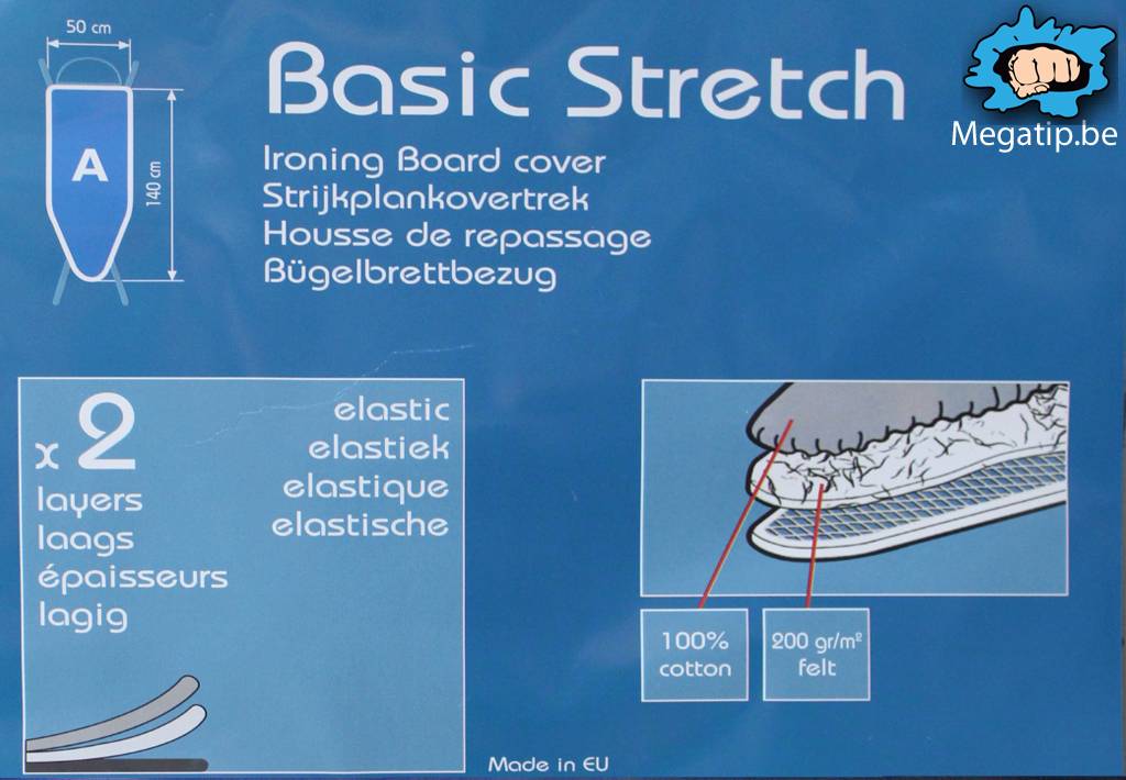 Strijkplankhoes 2 laags met elastiek A - Blauw Open flower Strijkplankhoes 2 laags met elastiek A - Blauw Open flower