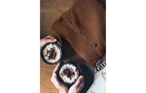 Warmwaterkruik 0,8 L. met gebreide hoes