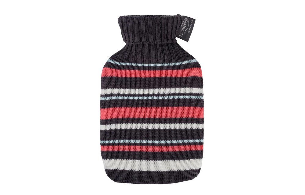 Warmwaterkruik 0,8 L. gebreid streepdesign Warmwaterkruik 0,8 L. gebreid streepdesign