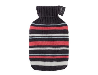 Warmwaterkruik 0,8 L.   gebreid streepdesign