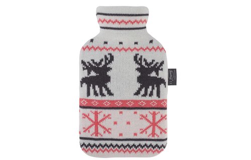 Warmwaterkruik 2 L. met gebreide hoes Noorwegen Hert