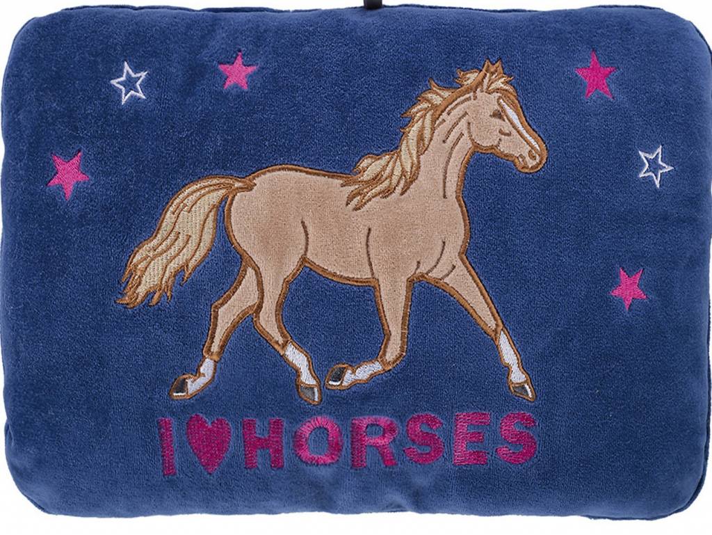 Warmtekussen Paard  "I love Horses"  met kruik 0,8 liter