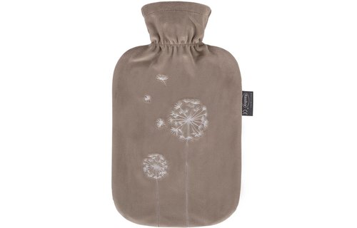 Warmwaterkruik 2 L. zachte velours - Paardenbloemen