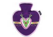 Warmwaterkruik Hartvorm 0.7 L. Velours mauve
