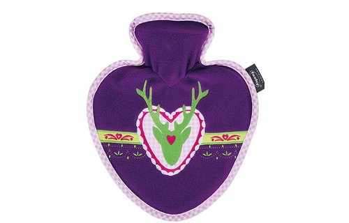 Warmwaterkruik Hartvorm 0.7 L. Velours mauve