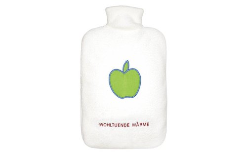 Warmwaterkruik Comfort dubbel fleece "appel"