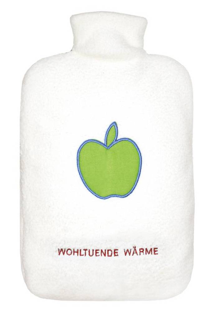 Warmwaterkruik Comfort dubbel fleece "appel"