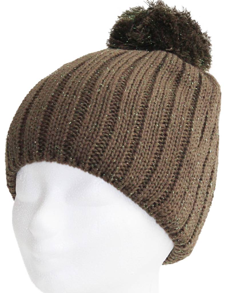 Gebreide Pomponmuts Lurex   verschillende kleuren Gebreide Pomponmuts Lurex   verschillende kleuren