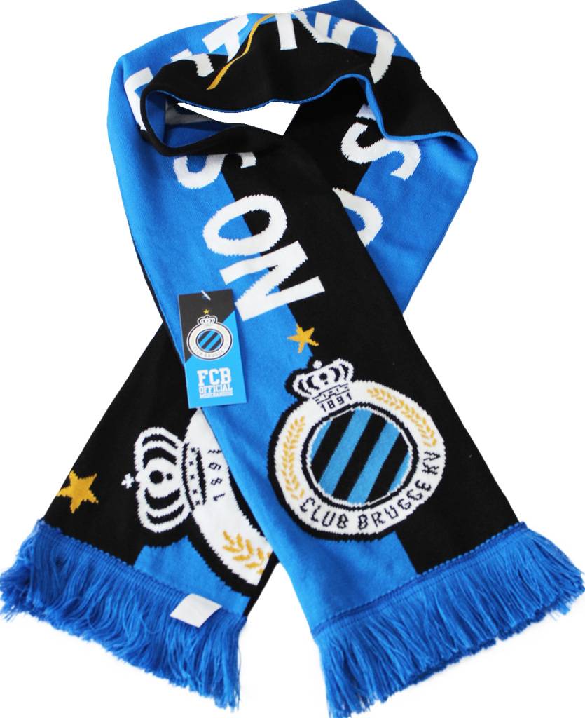 Supporterssjaal Club Brugge  blauw/zwart "No Sweat No Glory" Supporterssjaal Club Brugge  blauw/zwart "No Sweat No Glory"