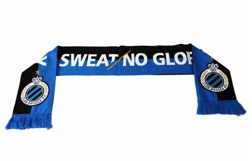 Supporterssjaal Club Brugge  blauw/zwart "No Sweat No Glory" Supporterssjaal Club Brugge  blauw/zwart "No Sweat No Glory"