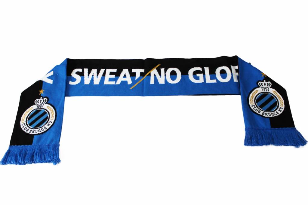 Supporterssjaal Club Brugge  blauw/zwart "No Sweat No Glory" Supporterssjaal Club Brugge  blauw/zwart "No Sweat No Glory"