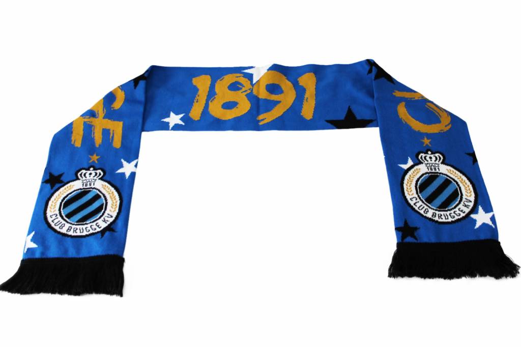 Supporterssjaal Club Brugge  "1891"  Gold Supporterssjaal Club Brugge  "1891"  Gold