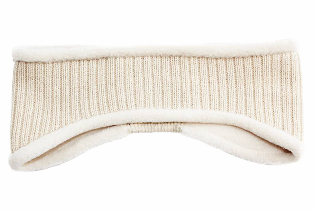 Haarband gebreid Ecru met fleece Haarband gebreid Ecru met fleece