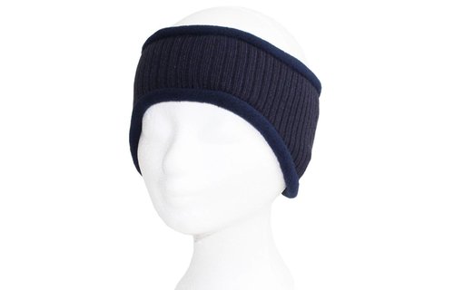 Haarband gebreid Navy Blauw met fleece